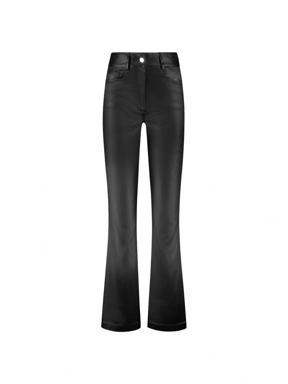 black mid rise flared jeans