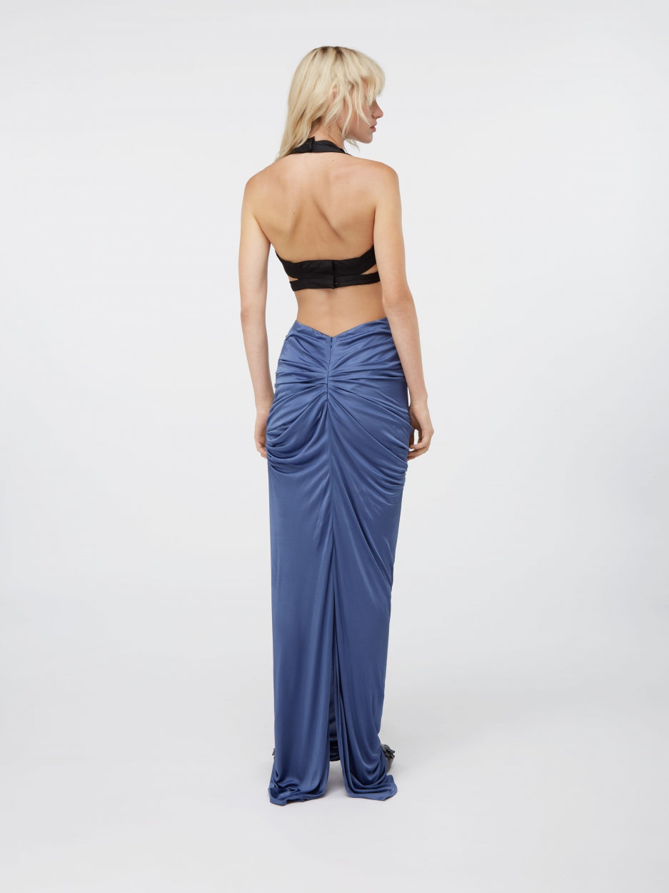 dark blue long maxi skirt