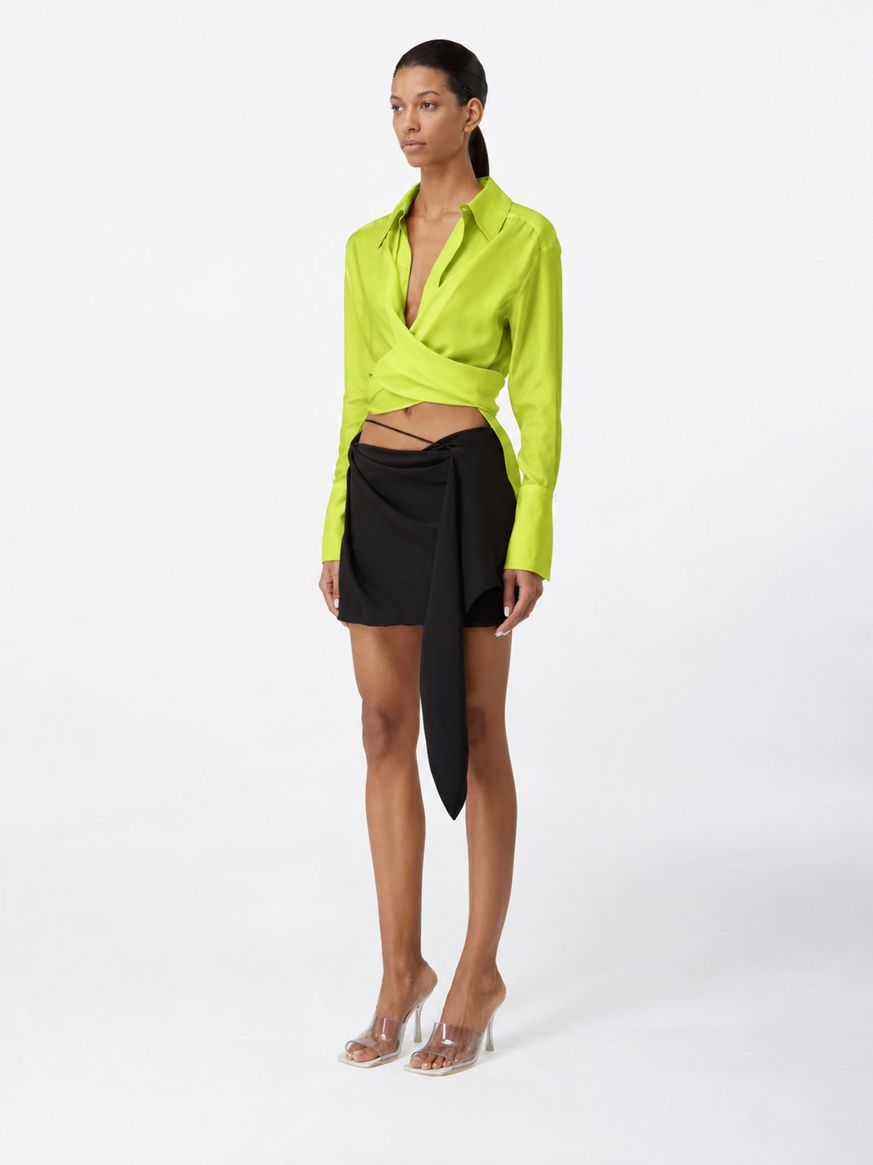 Sabinas Bright Green – Silk Wrap Shirt
