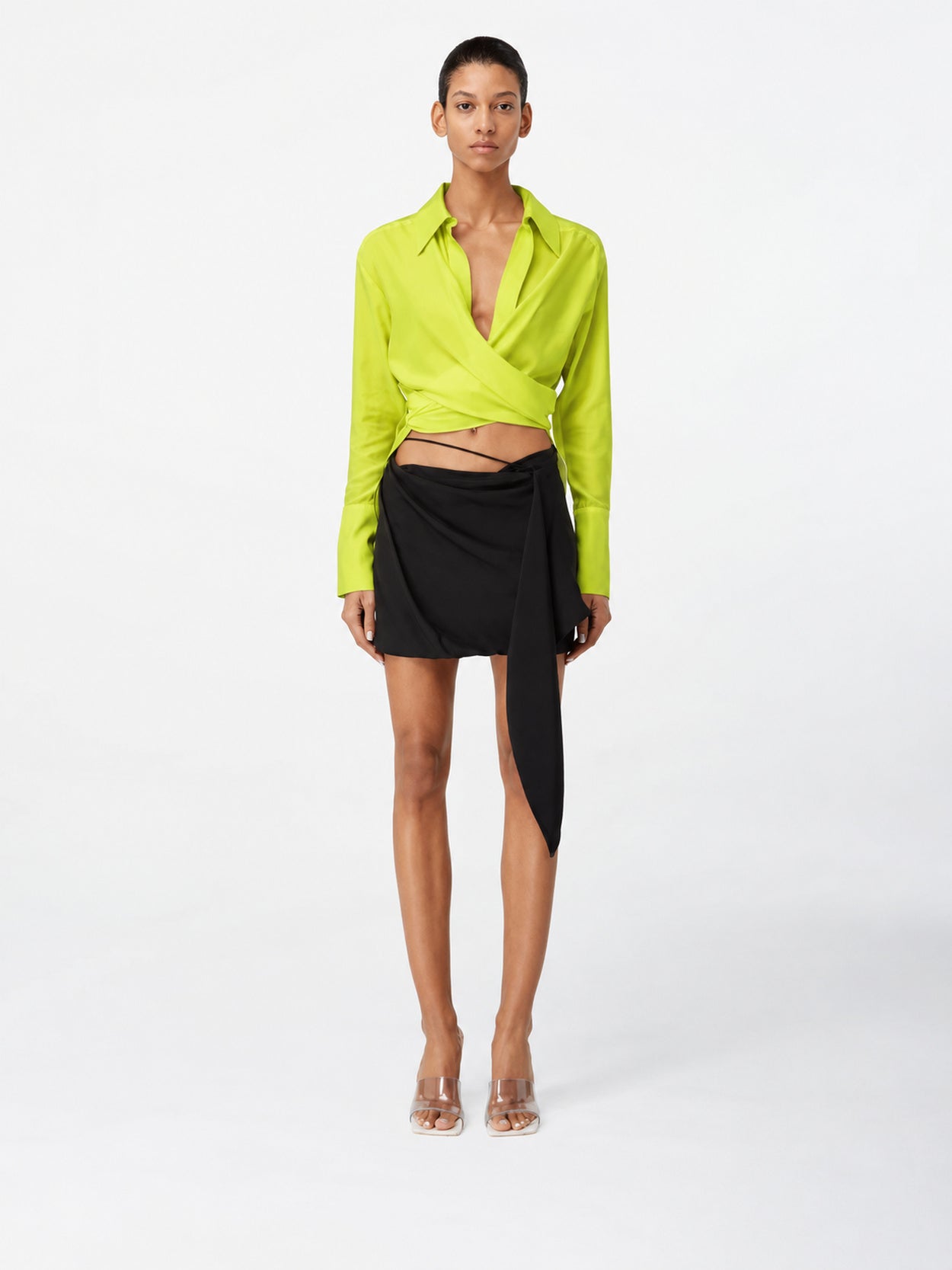 Sabinas Bright Green – Silk Wrap Shirt