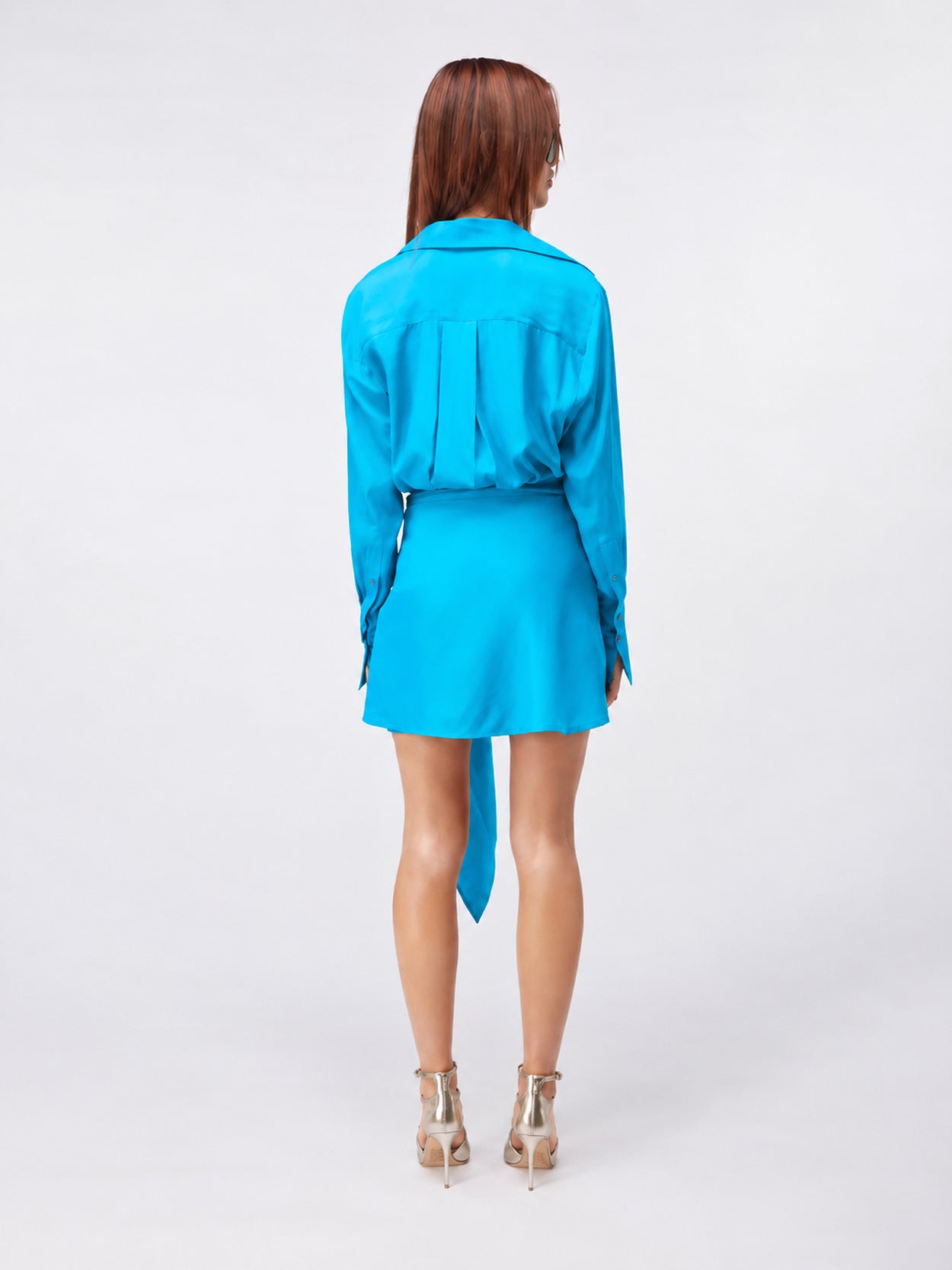 Gravia Reef – Deep V Silk Mini Dress GAUGE81