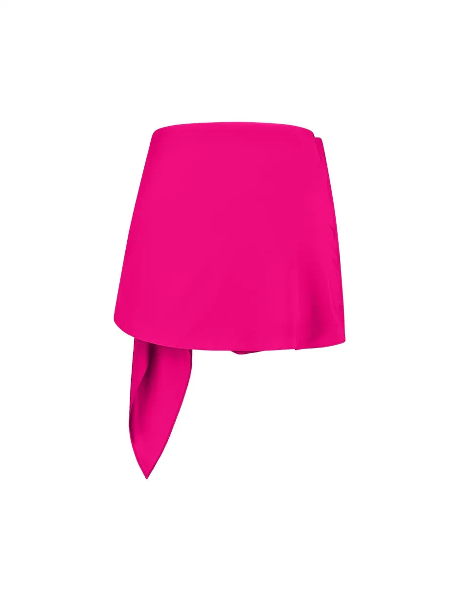 pink silk mini skirt