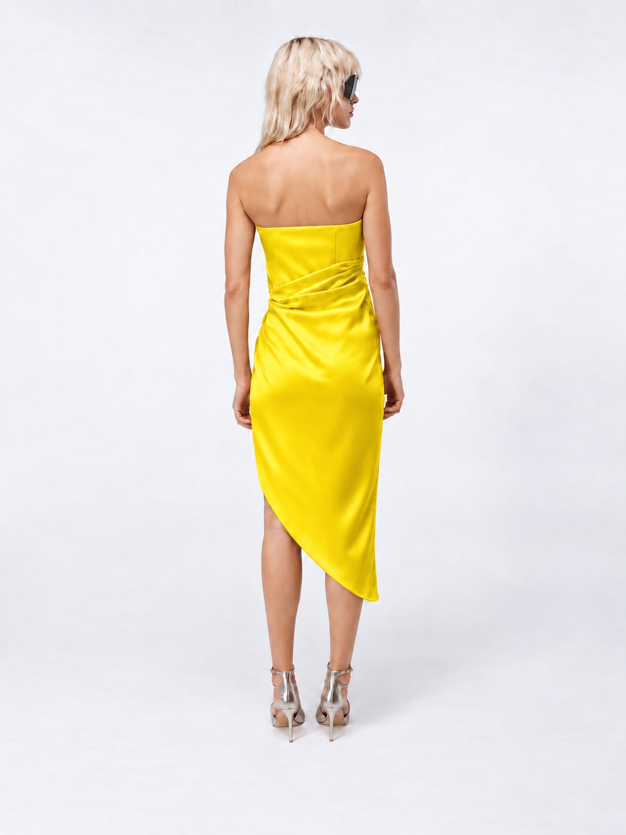 Lica Lemon – Strapless Silk Midi Dress