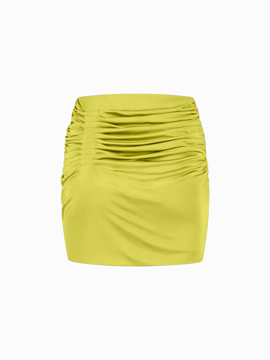 yellow mini skirt