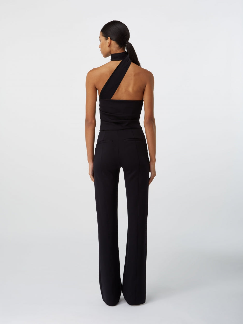 halter neck black jumpsuit