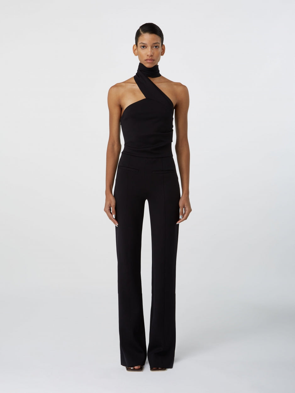 halter neck black jumpsuit