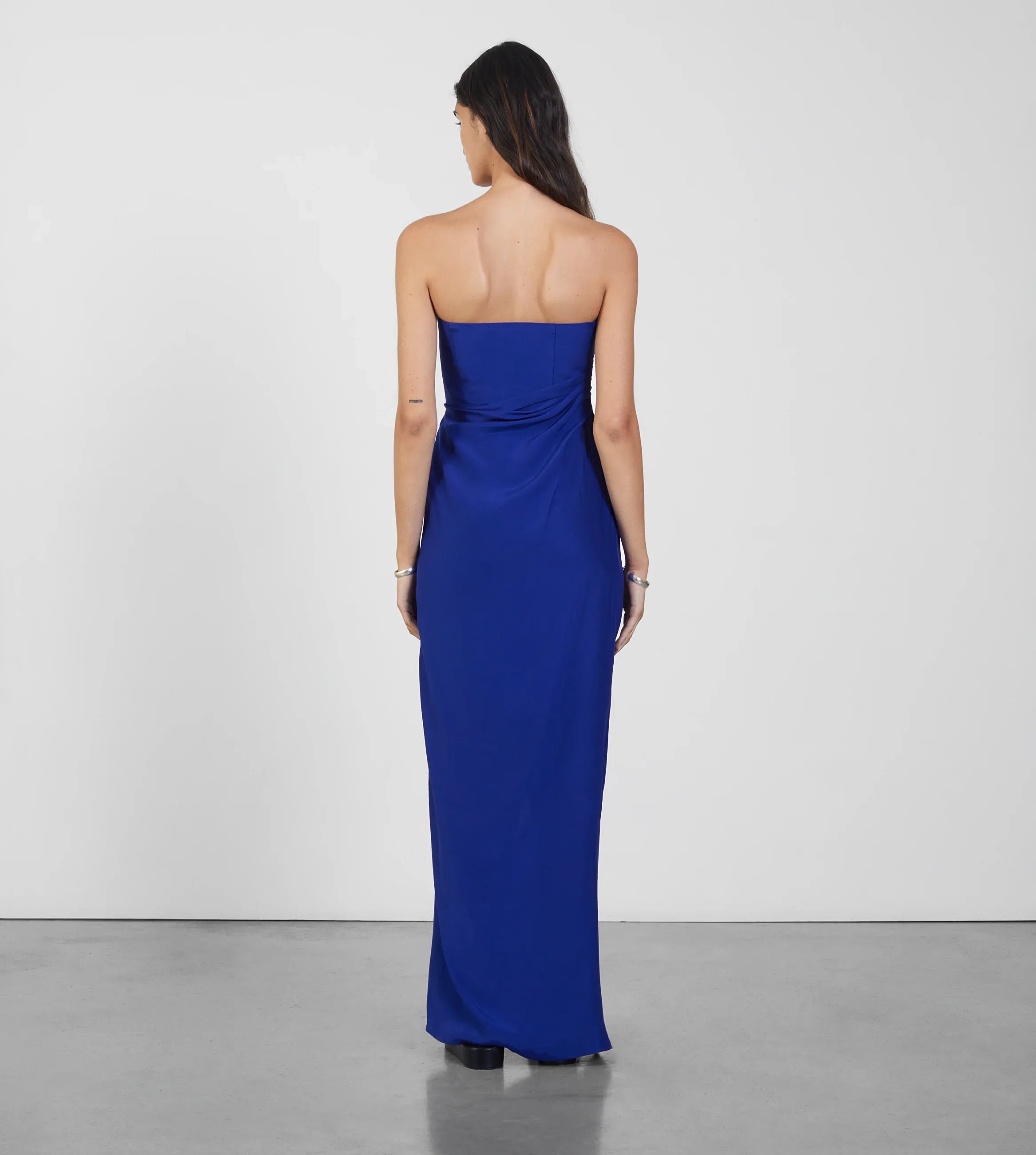 Lica Long Ultramarine – Strapless Silk Maxi Dress